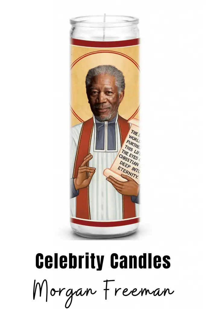 Morgan Freeman Celebrity Candle Morgan Freeman celebrity novelty candle. Celebrity prayer candles are a great gift for family or friends that can't get enough of their favorite celebrity. #morganfreeman #novelty #candles #gift