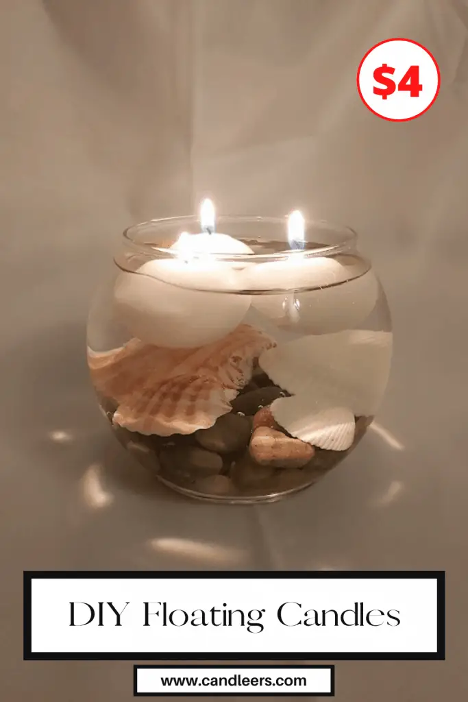 Floating DIY Candle DIY floating candle made for less than $4 from Dollar Tree supplies. #diy #homedecor #floatingcandle #candle