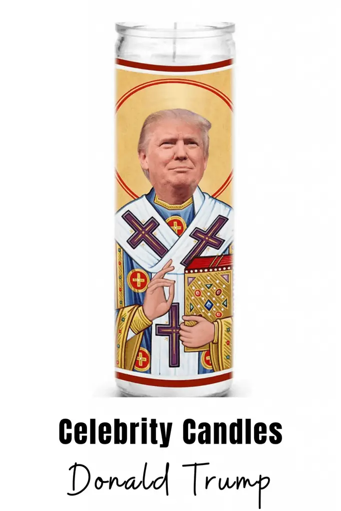 Donald Trump Candle Donald Trump celebrity novelty candle. Celebrity prayer candles are a great gift for family or friends that can't get enough of their favorite celebrity. #donaldtrump #novelty #candles #gift