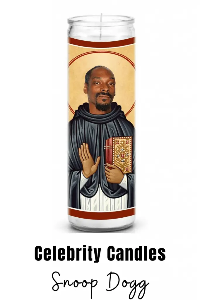 Snoop Dogg Candle Snoop Dogg celebrity novelty candle. Celebrity prayer candles are a great gift for family or friends that can't get enough of their favorite celebrity. #snoopdogg #novelty #candles #gift