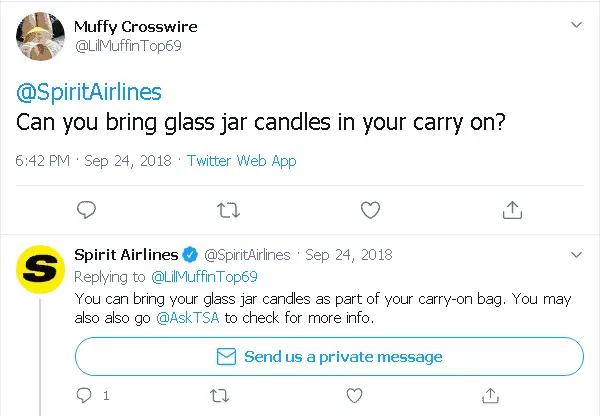 Can you bring candles on Spirit Airlines?
