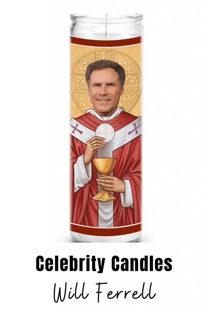 Will Ferrell celebrity novelty candle. Celebrity prayer candles are a great gift for family or friends that can't get enough of their favorite celebrity. #willferrell #novelty #candles #gift