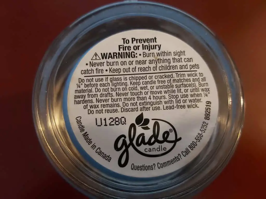 candle safety label