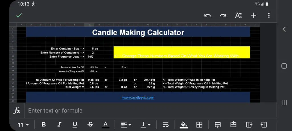 candle-making-calculator