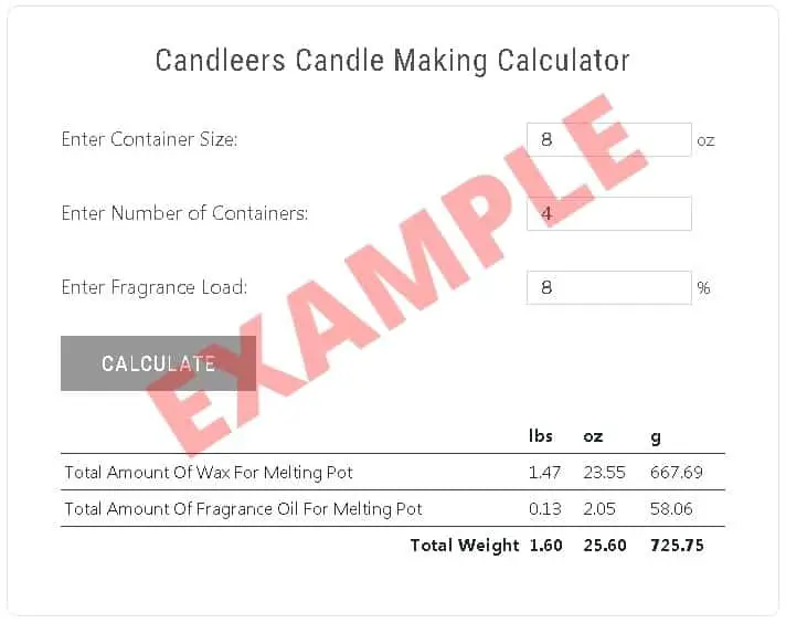 candle wax calculator